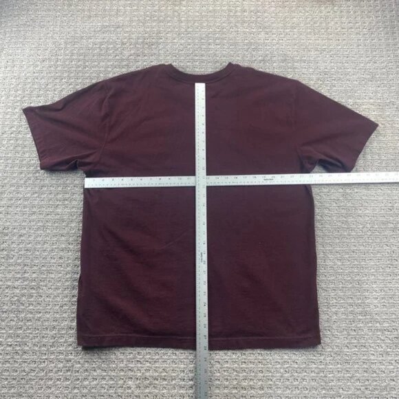 Carhartt Shirt Men Large L Burgundy Buttons T-Shirt Chest Pocket Logo Loose Fit - Picture 4 of 6